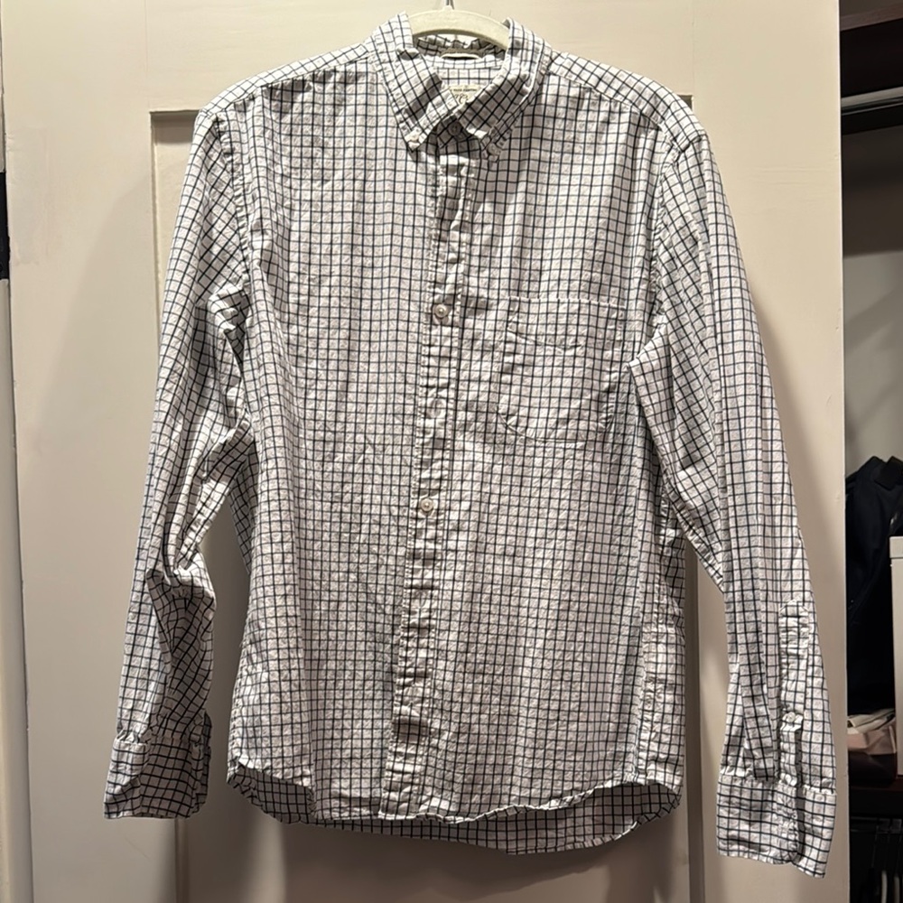 J. Crew Black and White Casual Button Down Shirt